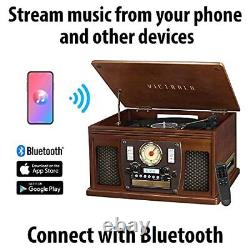 Victrola 8-in-1 Bluetooth Record Player & Multimedia Center, Stereo Speakers