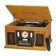 Victrola 8-in-1 Bluetooth Record Player & Multimedia Center Stereo Speakers Oak