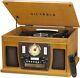 Victrola 8-in-1 Bluetooth Record Player & Multimedia Center, Turntable Oak