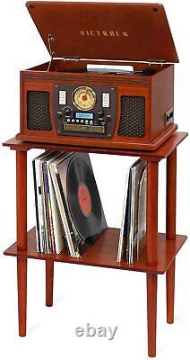 Victrola 8-in-1 Bluetooth Record Player and Multimedia Center