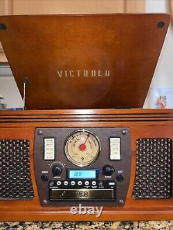 Victrola 8 in 1-Bluetooth Vinyl to MP3 Player-AM/FM Radio-Cassette-CD Player
