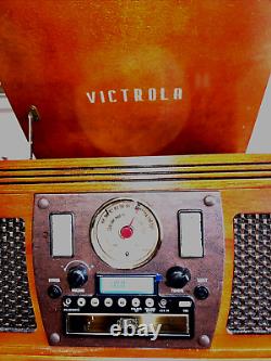 Victrola 8 in 1-Bluetooth Vinyl to MP3 Player-AM/FM Radio-Cassette-CD Player