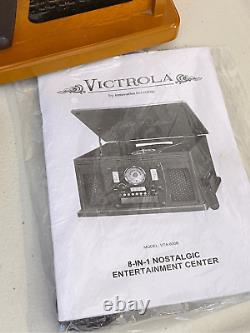 Victrola 8-in-1 Nostaglic Entertainment Center Turntable VTA-600B Oak w Remote