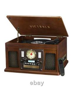 Victrola 8-in-1 Nostalgic Bluetooth Real Wood Record Player 3 Speed Turntable