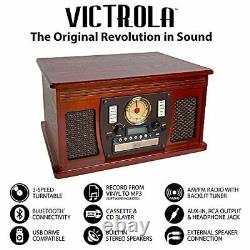 Victrola 8in1 Bluetooth Record Player & Multimedia Center Builtin Stereo Spe