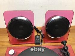 Victrola Acrylic Turntable Modern Bluetooth Wireless Speakers Rare Pink 2-Speed