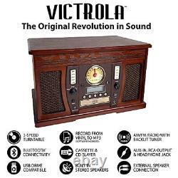Victrola Aviator 8-in-1 Bluetooth Record Player & Multimedia Center with Buil