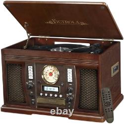 Victrola Aviator Bluetooth Record Player with 3-Speed Turntable Brown