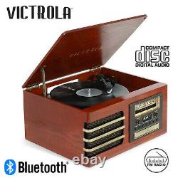 Victrola Bluetooth 3-Speed Record Player CD Player FM Music System The Ellington