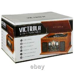 Victrola Bluetooth Record Player with 3-speed Turntable, CD, Cassette, FM Radio