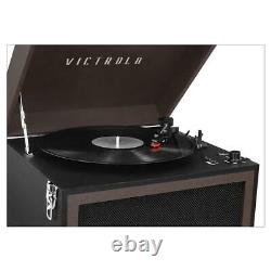 Victrola Bluetooth Vinyl Record Player Stand 3-Speed Turntable & FM Radio