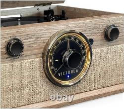 Victrola Cambridge Farmhouse Bluetooth Turntable Record Player with FM Radio