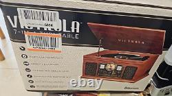 Victrola Classic 7-in-1 Bluetooth Turntable Mahogany Audio System Record Player