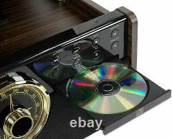 Victrola Empire Bluetooth 7-in-1 Record Player / CD / AM-FM Gold/Brown/Black