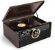 Victrola Empire Mid-century 6-in-1 Turntable With 3 Speed Record Player, Bluetoo