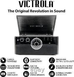 Victrola Empire Mid-Century 6-In-1 Turntable with 3 Speed Record Player, Bluetoo