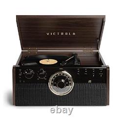 Victrola Empire Mid-Century 6-in-1 Turntable with 3 Speed Record Player Bluet