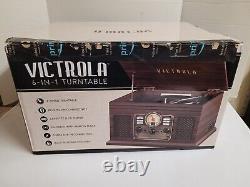 Victrola Empire Record Player 6 In 1 Music Center Bluetooth Espresso NEW