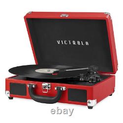 Victrola Journey Bluetooth Suitcase Record Player with 3-Speed Turntable Red