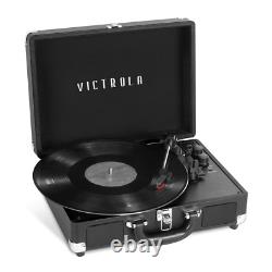 Victrola Journey+ Cassette Bluetooth Suitcase Record Player Turntable Black
