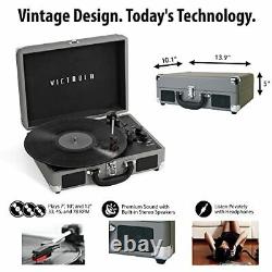 Victrola Journey+ Vintage 3-Speed Bluetooth Portable Suitcase Record Player w