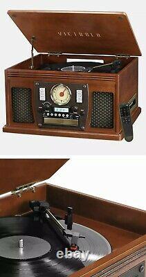 Victrola Navigator 8-in-1 Classic Bluetooth Record Player with USB NEW read