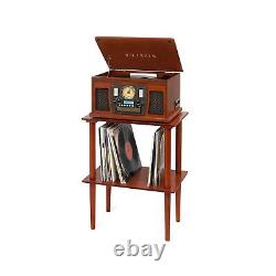Victrola Navigator Bluetooth Record Player with Matching Record Stand Mahoga