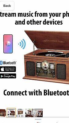 Victrola Nostalgic 6-In-1 Bluetooth Record Player & Cd, Cassette, Radio, Stream