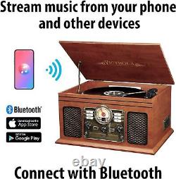 Victrola Nostalgic 6-in-1 Bluetooth Record Player Built-in Speakers 3-Speed