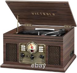 Victrola Nostalgic 6-in-1 Bluetooth Record Player & Multimedia Center with Built