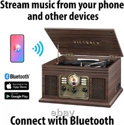 Victrola Nostalgic 6-in-1 Bluetooth Record Player & Multimedia Espresso
