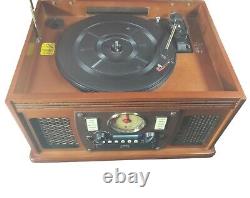 Victrola Nostalgic 7-In-1 Cherry Wood Record Player/Multimedia Center VTA-204B
