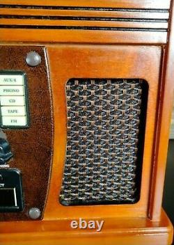 Victrola Nostalgic 7-In-1 Cherry Wood Record Player/Multimedia Center VTA-300B