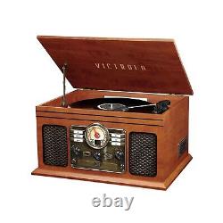 Victrola Nostalgic 7-in-1 Bluetooth Record Player & Multimedia Center with Bu