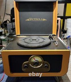 Victrola Nostalgic Bluetooth Turntable Record Player with CD and AM/FM Radio