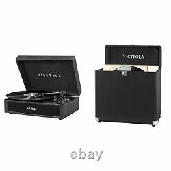 Victrola Parker Bluetooth Suitcase Record Player with 3-Speed Turntable Black