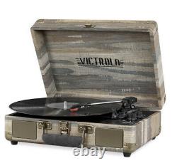 Victrola Portable Bluetooth Suitcase Record Player Turntable Farmhouse Shiplap