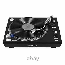 Victrola Pro USB Record Player technics 2-Speed Turntable Dust Cover, Black