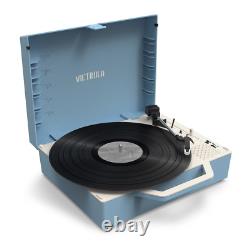 Victrola Re-Spin Sustainable Bluetooth Suitcase Record Player Light Blue