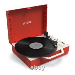 Victrola Re-Spin Sustainable Bluetooth Suitcase Record Player- Red