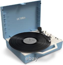 Victrola Re-Spin Sustainable Suitcase Vinyl Record Player, 3-Speed 33 1/3, 45 &