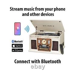Victrola'Real Wood' Bluetooth Wireless Navigator 8 in 1 Turntable & Music
