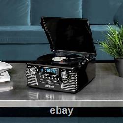 Victrola Retro Record Player with Bluetooth and 3-Speed Turntable, Black