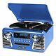 Victrola Retro Record Player With Bluetooth And 3-speed Turntable Blue