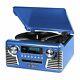 Victrola Retro Record Player With Bluetooth And 3-speed Turntable (blue)