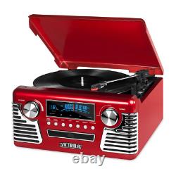 Victrola Retro Vinyl Record Player with Bluetooth and 3-Speed Turntable Red