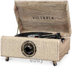 Victrola'S 4-In-1 Highland Bluetooth Record Player with 3-Speed Turntable with F