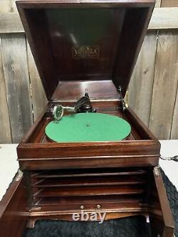 Victrola Talking Machine Disc Phonograph VV-IX Hand Crank Record Player Working