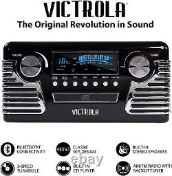Victrola V50-200-BLK Retro Bluetooth 7 in 1 Music Center (33/45/78) CD/Cass LN