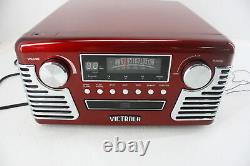 Victrola V50-200 Red 50s Retro Bluetooth Record Player Multimedia Center Red